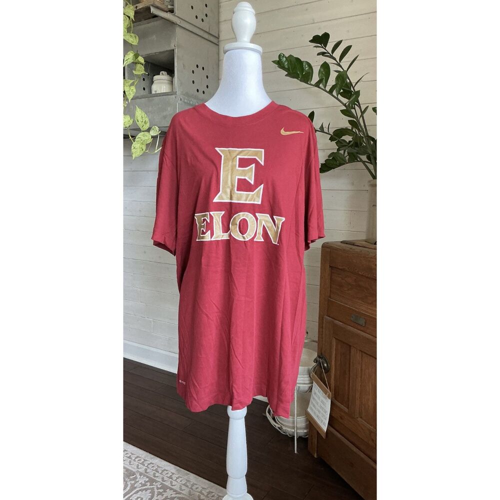 Mens Nike Elon University Dri Fit Cotton Short Sleeve T Shirt Sz XL